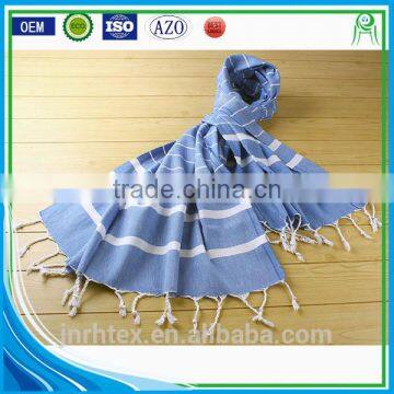 New Design Custom Cooling Navy Blue Beach Towel With Tassel photo-4