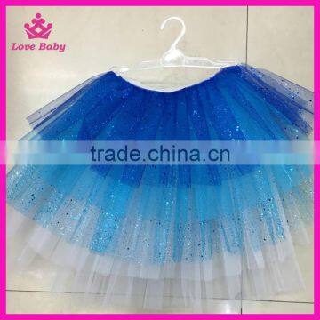 children kids umbrella skirt three ruffles bling sparkle stage ballroom performance tutu skirt