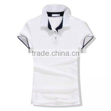 Custom Slim Fit High Quality Women Polo Shirt Design With Combination photo-3