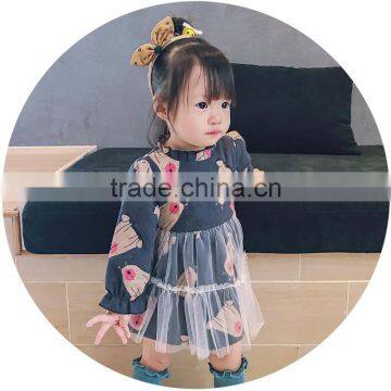 S17732A Autumn New Arrival Cotton Girl Clothes Long Sleeved Girls Cartoon Dress photo-6