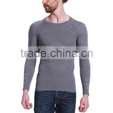 Men Seamless Sports Compression Wear Running Shirts Gym Long Sleeve Shirts