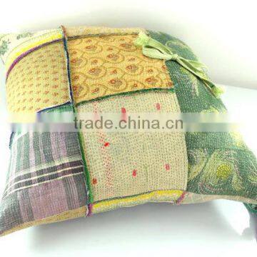 Large Kantha Cushion, Kantha Quilt Pillow, Kantha Cushion Cover, Ooak photo-6