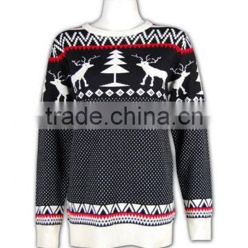 ISO9001/BSCI Latest Design Women Winter Knitted Partter Sweater