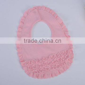 Wholesale Cute Waterproof 100% Cotton Soft Cute Baby Bib Lace Ruffle Bib photo-2