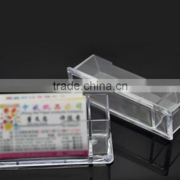 1PC Clear Plastic Business Card Holder Stand Display with Pen Stand 12cmx5cmx5cm(4 6/8"x2"x2"),Newest