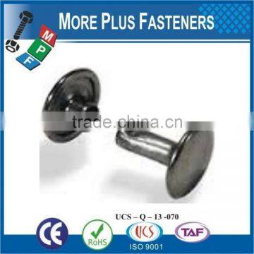 Made In Taiwan Double Capped Rivets Gilt Brass Medium Black Steel photo-3