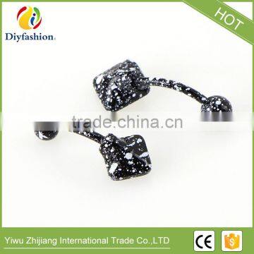 Fluorescence Surgical Trendy Stainless Steel Square Shape Belly Button Ring Sexy Body Piercing Jewelry