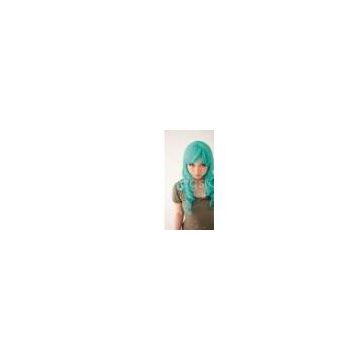 Anime Green Emerald Long Wavy Cosplay Hair Wig CW182