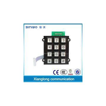 3X4 12 keys matrix numeric keypad zinc alloy keypad