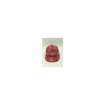 Red White Hip Hop Snapback Caps Floral Print Snapback Hat Flat Peaked