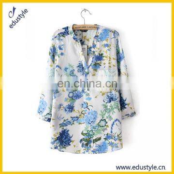 bulk oem custom full printing Casual Lady Shirt