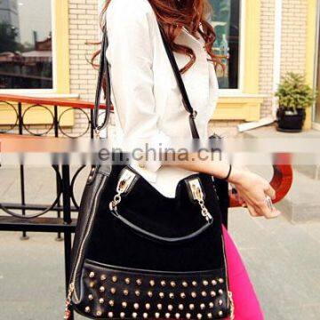 Latest Handbag Rivets Leather Women Handbags Ladies 2016 photo-3