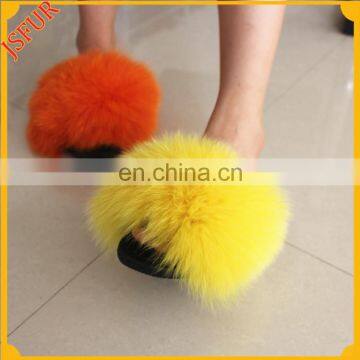 Best Choose Fluffy Animal Indoor Slippers Loafer Real Women Slide Slippers/Ladies Soft Fur Sandals Manufacturer