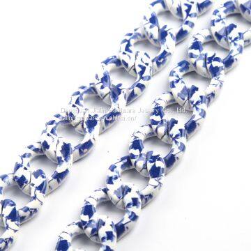 Porcelain charm aluminum chain 3D printed style large chain strap