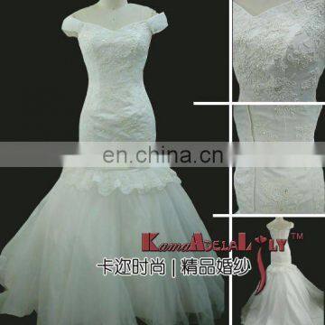 EB841 Sexy off-the-shoulder beaded organza engagement dress 2015 new model wedding dress skirt