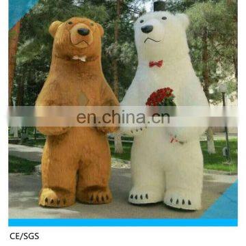 3 meter high wedding Bride and groom inflatable polar bear