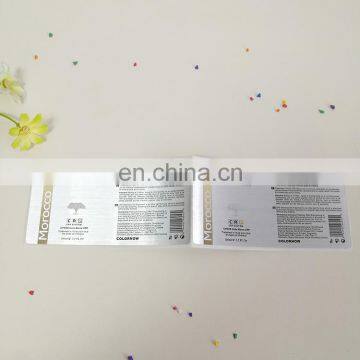 China Manufacture 100ml Morocco Oil Adhesive Label Printing Aluminium Silver Foil Sticker photo-6
