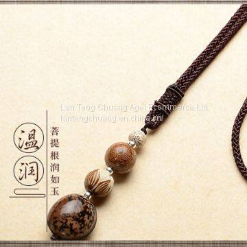 The Long Winter Sweater Chain Necklace Pendant All-match Simple Folk Style Female Ornaments, Linden Wood Pendant photo-3