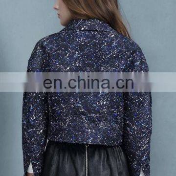 2017 New Fashion Color Mixed Print Short Lady Jacket photo-2