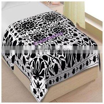 Uzbek suzani bed cover Bedspread Cotton Bed Sheet Wall Hanging Throw Twin Size