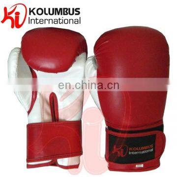 Red White Boxing Gloves in Synthetic Leather