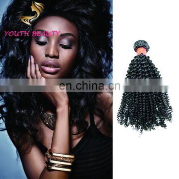 Youth Beauty Hair Top Quality Kinky Curl Sew In Virgin Indian hair full curicle virgin remy hair weaving