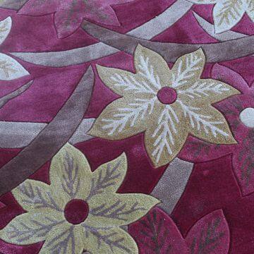 Magenta Color Round Rug for Cigar Room photo-2