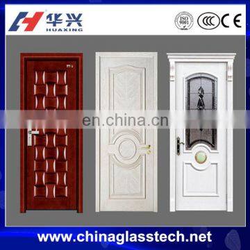 Customized powder coated laminated half glass interior wood doors