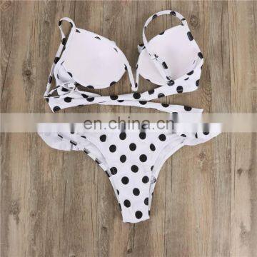 2019 New Steel Plate Bikini Print Gathered Ladies Swimwear Split With Chest Pad Hot Sale Net Red Swimsuit photo-4
