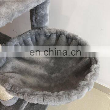 Big Cat Tree House Grey Cat Climbing Frame Cat Tower With Hammock photo-5