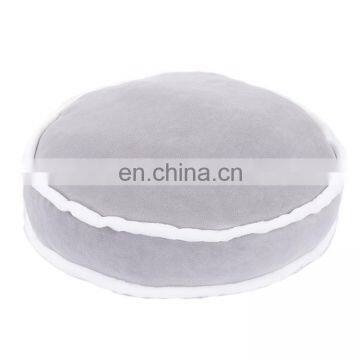 Cheap Wholesale Grey Plush Decoration Pillows Round Cake Stuffed Chair Pad Round Car Seat Cushion Pillow photo-2