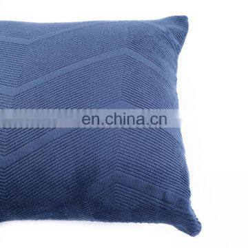 China Products 100%polyester Navy Blue Double Sides Flannel 3D Embossed Chevron Pattern Fleece Cushion Pillow photo-4