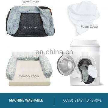 Orthopedic Memory Foam Dog Bed Luxurious Velvet Faux Fur Pillow Modern Waterproof Dog Pet Bed photo-5