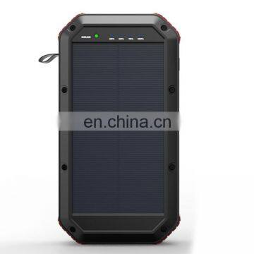 30000mAh Waterproof Solar Power Bank mobile phone charger with LED Light SOS Light