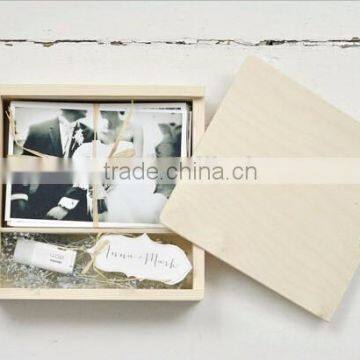 Custom logo and color unfinished wooden usb and photo keepsake box with compartment                        
                                                Quality Choice