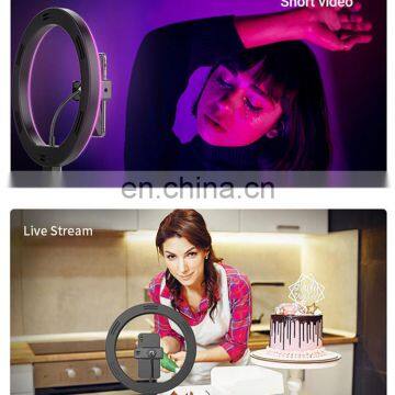 6 8 10 12 18 Inch LED Portable Changing RGB Color Photograph Make up Selfie Ring Fill Light With Tripod Stand