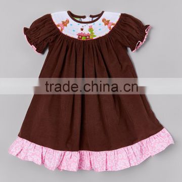 Latest fashion girl dress boutique dresses children wholesale smocked dresses