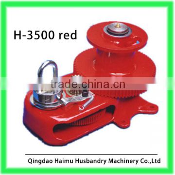 Work by hand operated winch use for poultry farming equipment