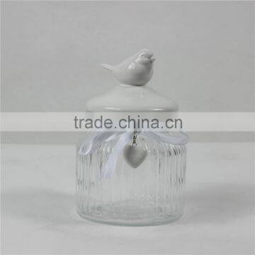 Quail Ceramic Bottle,Transparent Ceramic Bottle,Bottle with bow-knot