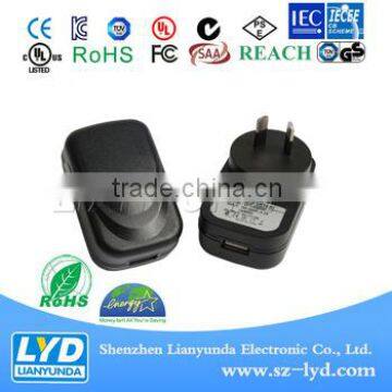 US Plug CE FCC BS SAA RoHS 5V2A Micro USB Wall Mounted Power Adapter photo-3