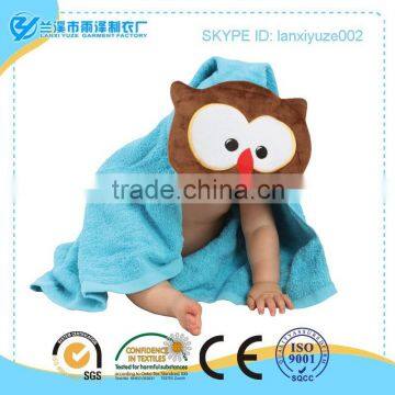 cute owl hood baby bath wraps by factory price OEM