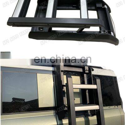 Black Side Roof Access Ladder For Defender 90 110 2020 2021 Tailgate