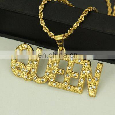A-Z Cuban Necklace Jewelry Fashion Trend 26 English Letter Gold Plated Hiphop Necklace Initial Diamond Necklaces photo-2