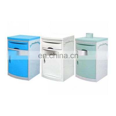 Stock Supply High Quality ABS plastic Hospital Bedside Locker with cabinets and wheels