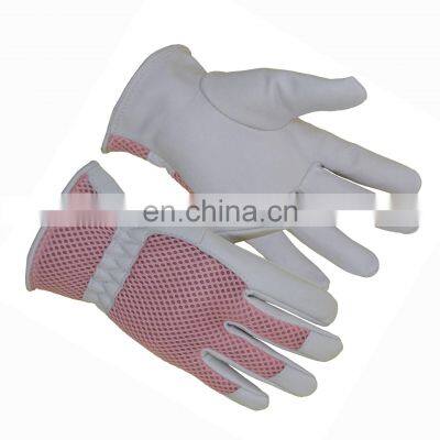 HANDLANDY Pink Womens Fit for Rose Pruning Daily Work goatskin Leather Gardening gloves