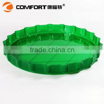 hot selling green wholesale serving round hard plastic serving tray for bar