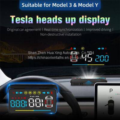 5 Inch HUD 3D Reflection Heads Up Obd Hud Display Speedometer Compatible With Tesl-a Model 3 Model Y Smart Gauge photo-2
