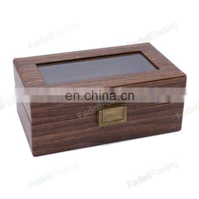 Hot- Selling Watch Case Display 3 Slots Wooden Watch Box Packaging With Lock photo-5