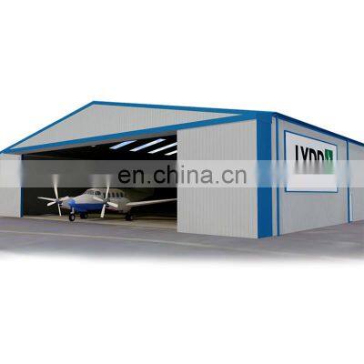 Large Span Excellent Quality Gable Prefab Flexible Design Light Steel Frame Airplane Aircraft Hangar