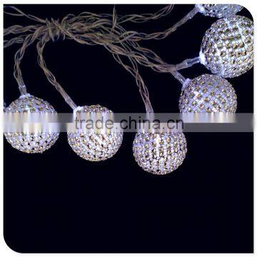 10LED lights christmas battery operated with diamond ball decorations